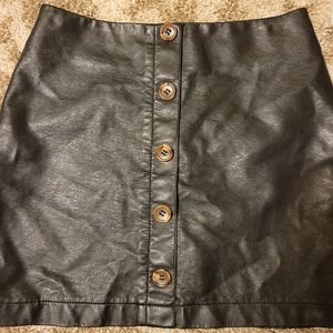 Black leather mini skirt size S